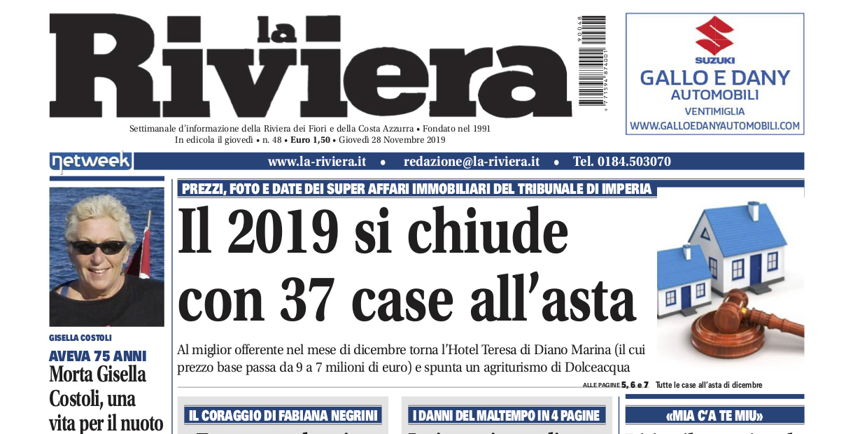 Le 37 case all’asta di dicembre e le interviste agli sfollati del Ponente su La Riviera in edicola