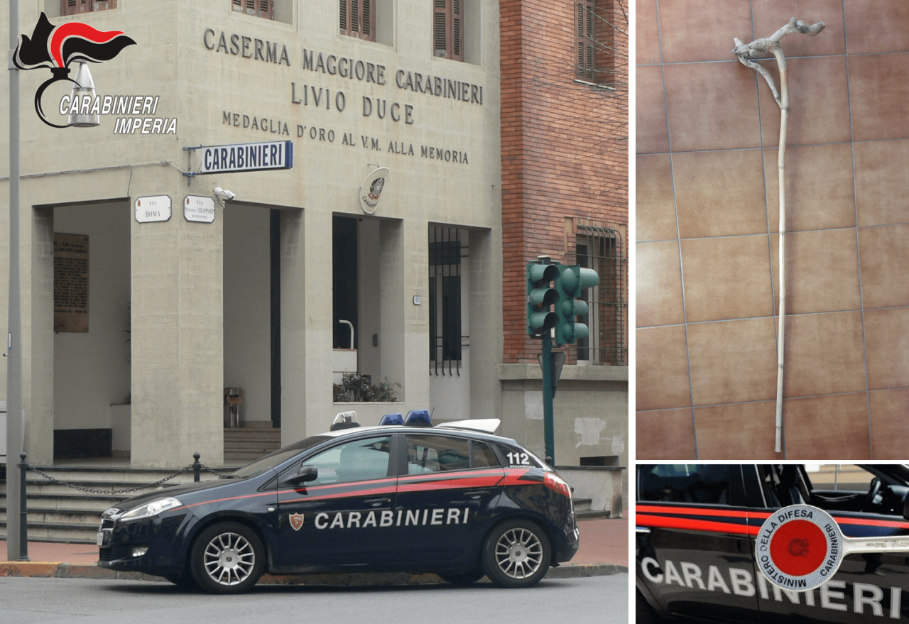 Gira nei negozi armato di bastone e coltello. Denunciato 24enne