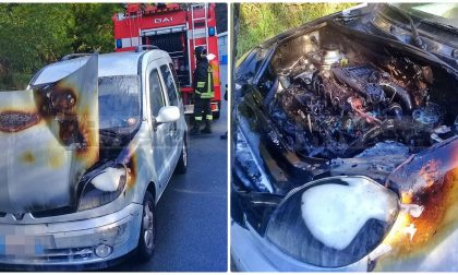 Brucia un'auto a Soldano, salvo il conducente