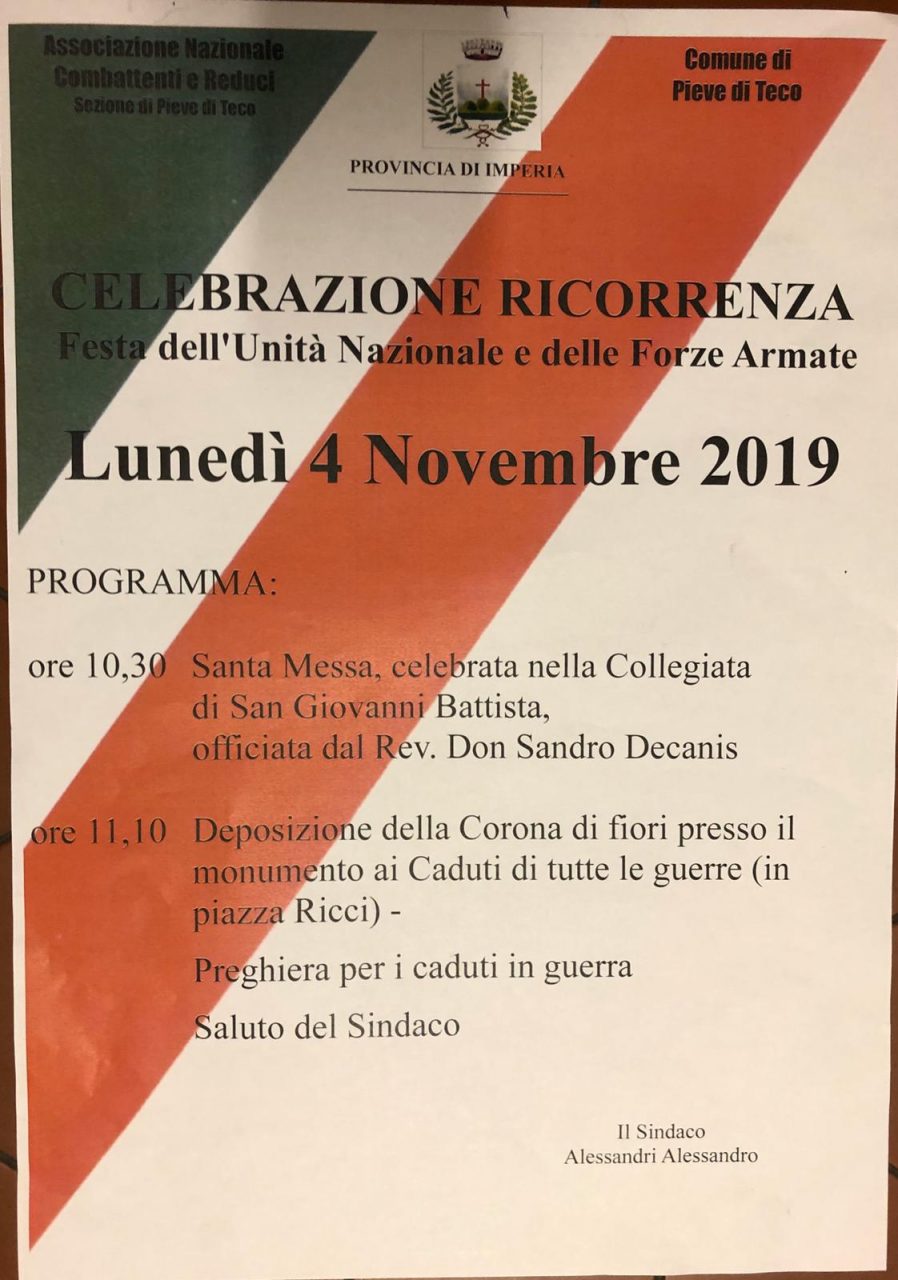 Unità d’Italia, il programma dei festeggiamenti a Pieve di Teco