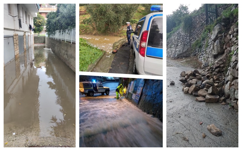 Aggiornamento maltempo: frane a Sanremo e Taggia, allagamenti a Diano Marina, Ventimiglia e Camporosso