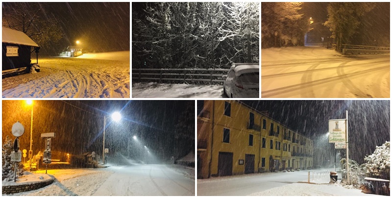 Fitta nevicata sul Col di Nava