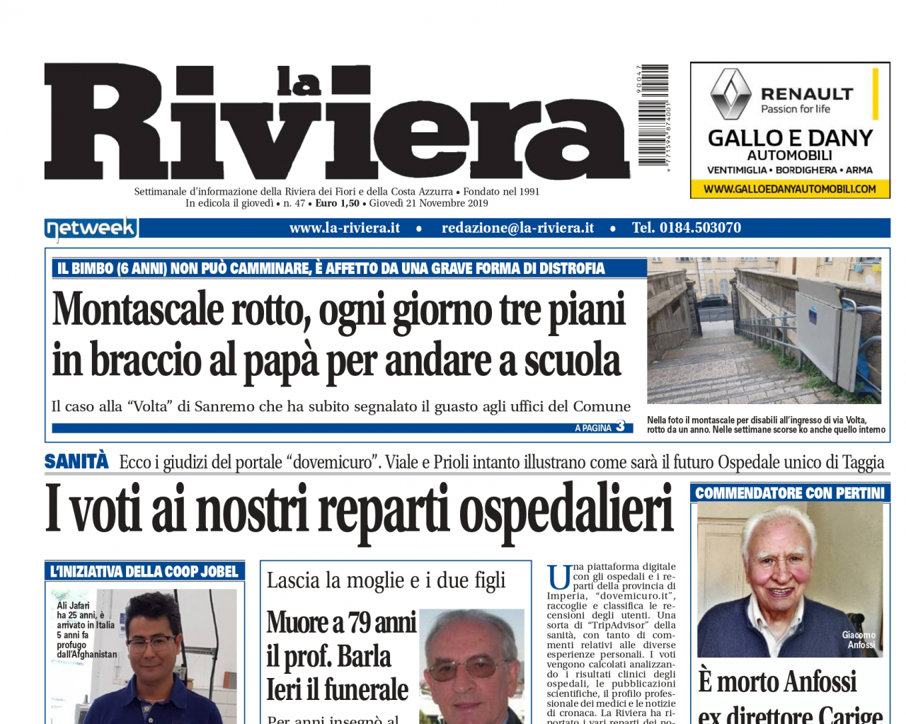 Il Tripadvisor della sanità. I voti dei reparti ospedalieri su La Riviera in edicola
