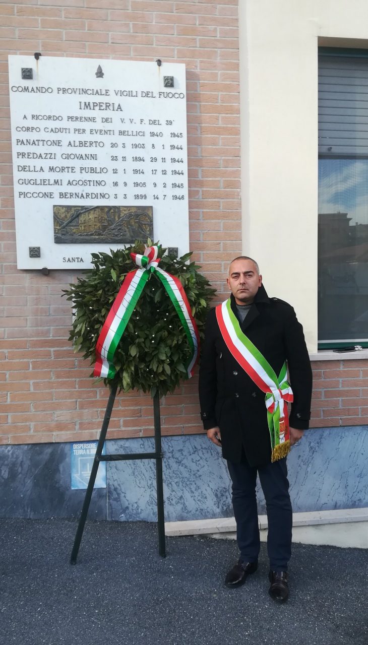 Francesco Mauro FdI a Imperia per la Santa Barbara dei vigili del fuoco