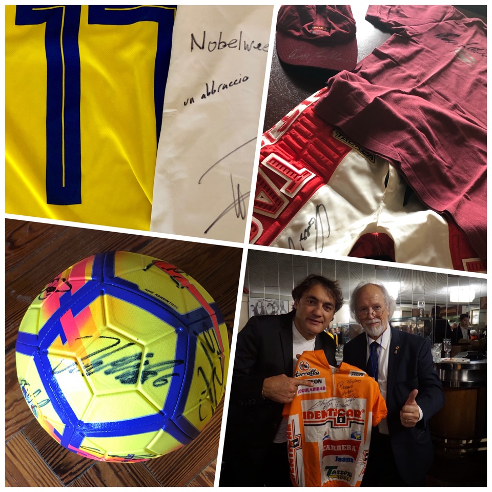 Una lotteria di cimeli dai calciatori e leggende dello sport