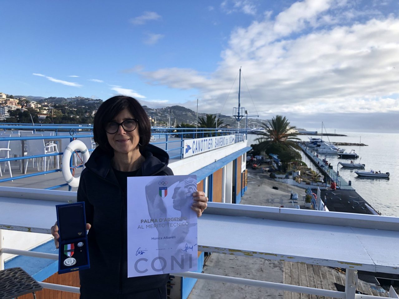 La sanremese Monica Albarelli riceve la Palma d’Argento del Coni