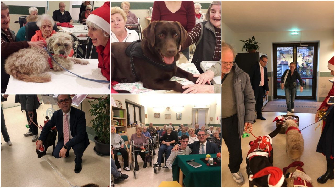 Alla residenza Franchiolo due Babbi Natale… a quattro zampe