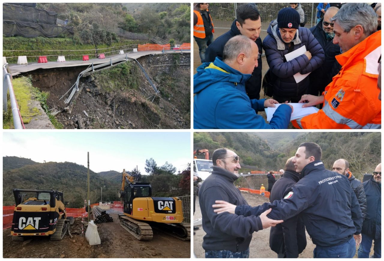Una gru da 100 tonnellate per sistemare il ponte di Rocchetta. Video e foto