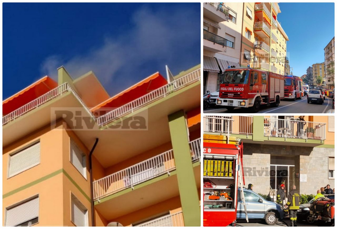 Incendio partito da una candela brucia soggiorno attico a Ventimiglia