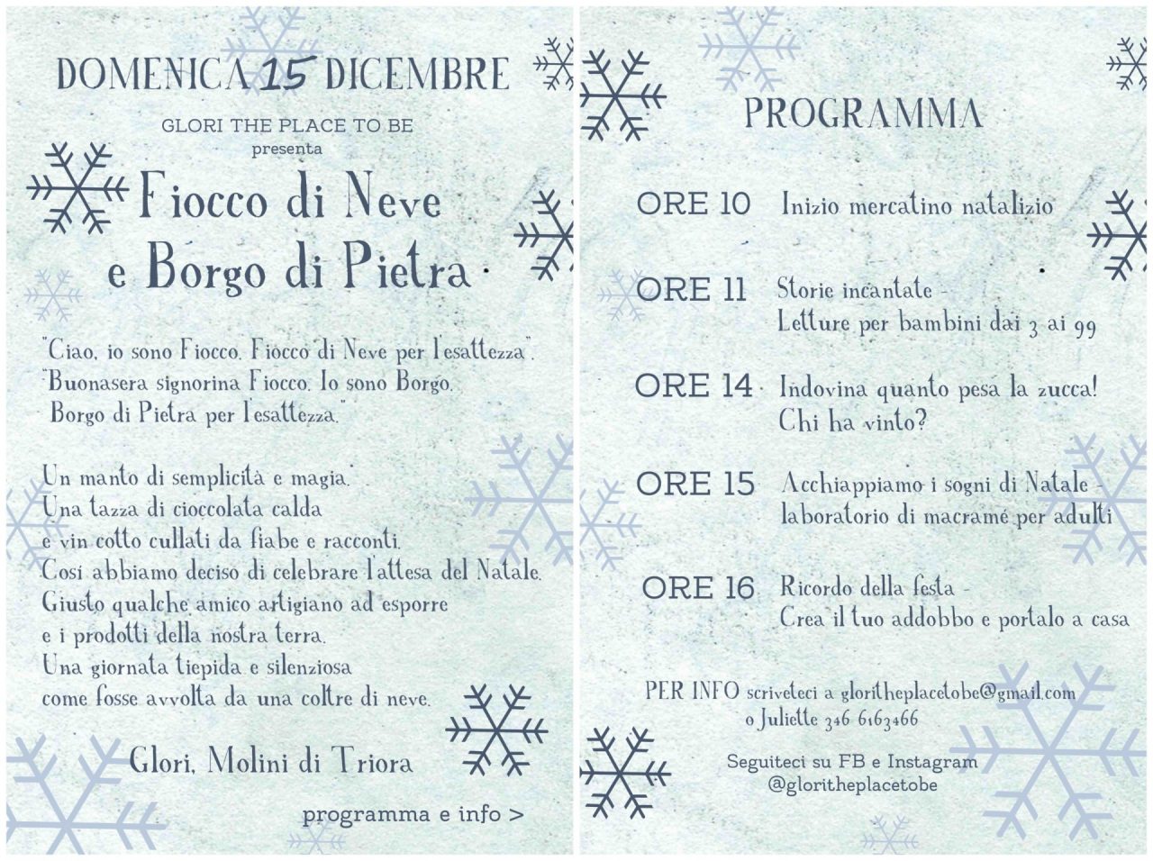 Fiocco di Neve e Borgo di Pietra nella piccola frazione di Glori