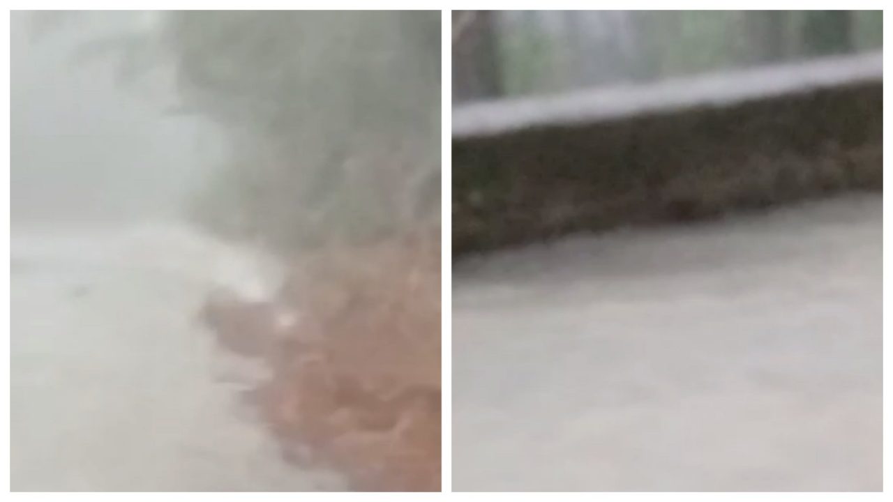 Un fiume d’acqua la SS 61 per Perinaldo, VIDEO