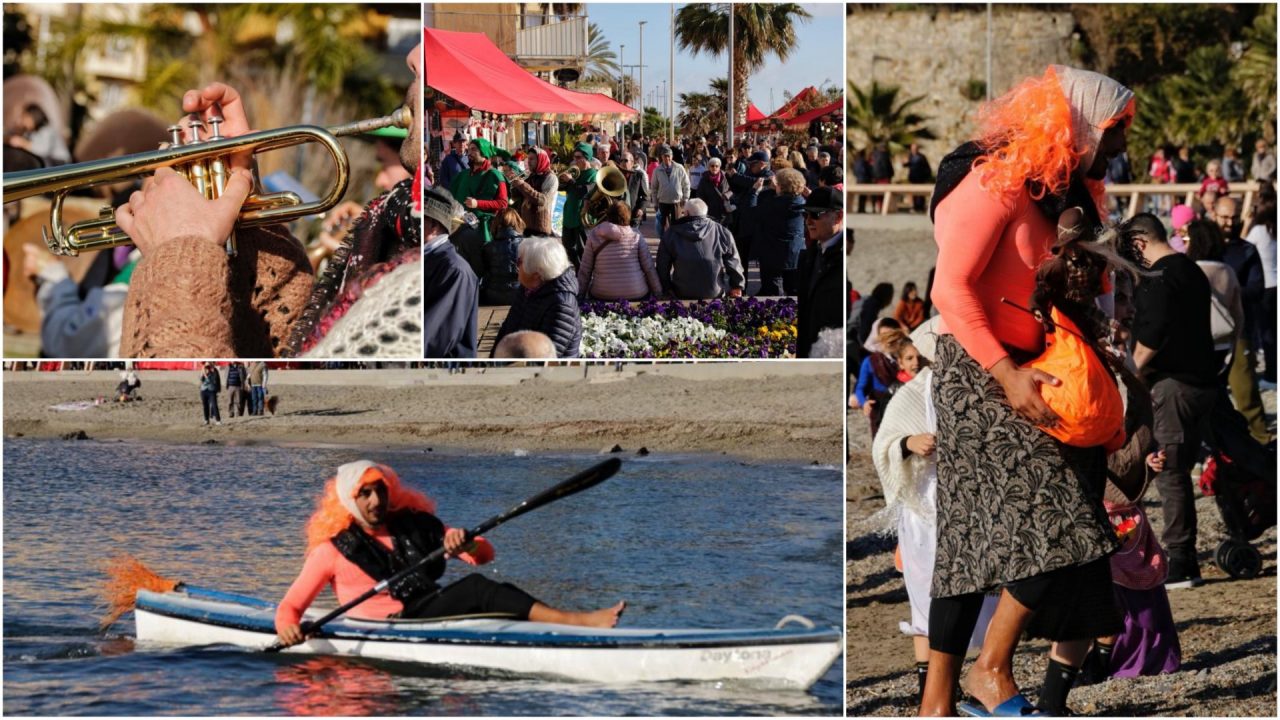 La Befana arriva in kayak a San Bartolomeo al Mare
