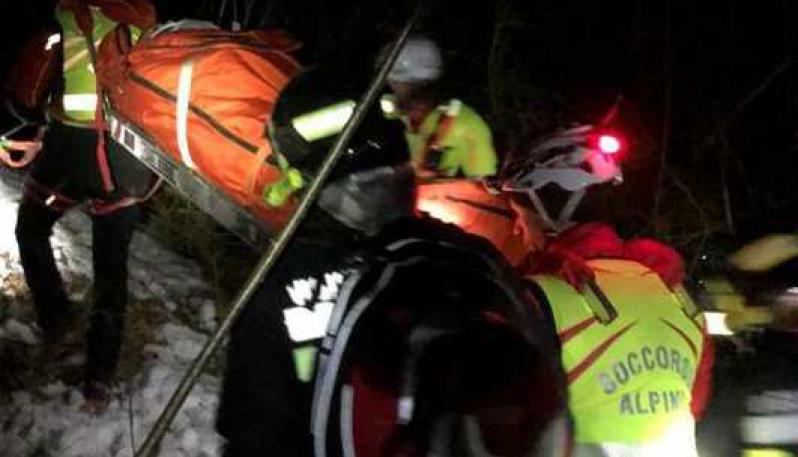 Recuperata di notte l’escursionista di 33 anni scivolata sul ghiaccio