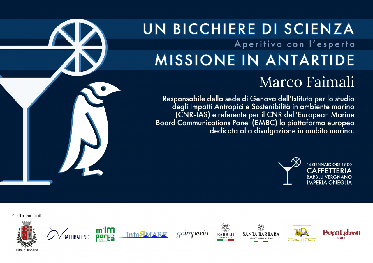 Imperia: “Un bicchiere di scienza” martedì secondo appuntamento. Ospite il biologo Marco Faimali