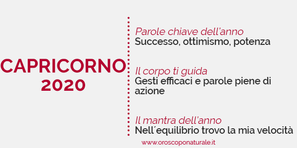 L’oroscopo semiserio del 2020/CAPRICORNO