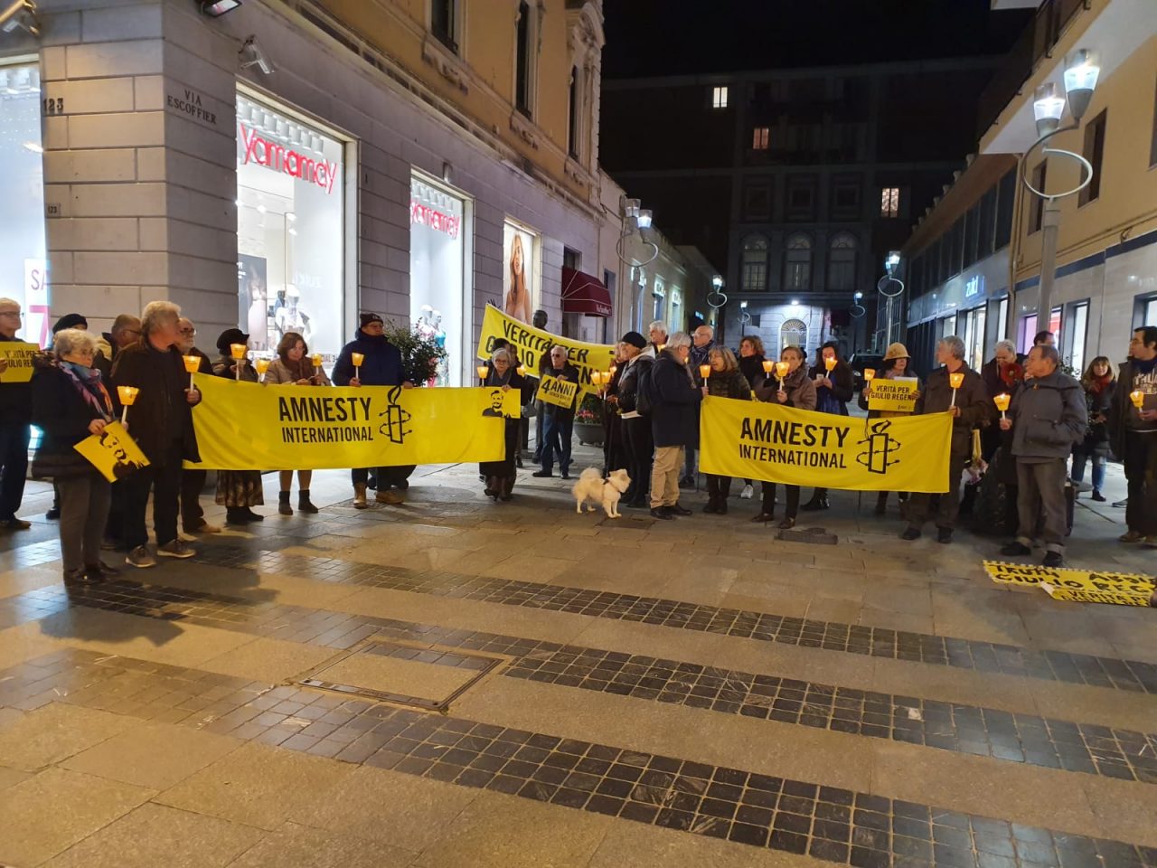Quattro anni senza Giulio Regeni, fiaccolata nelle vie del centro