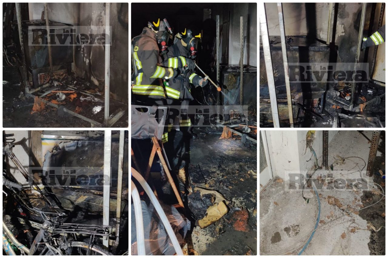 Brucia un magazzino in via Braie a Camporosso