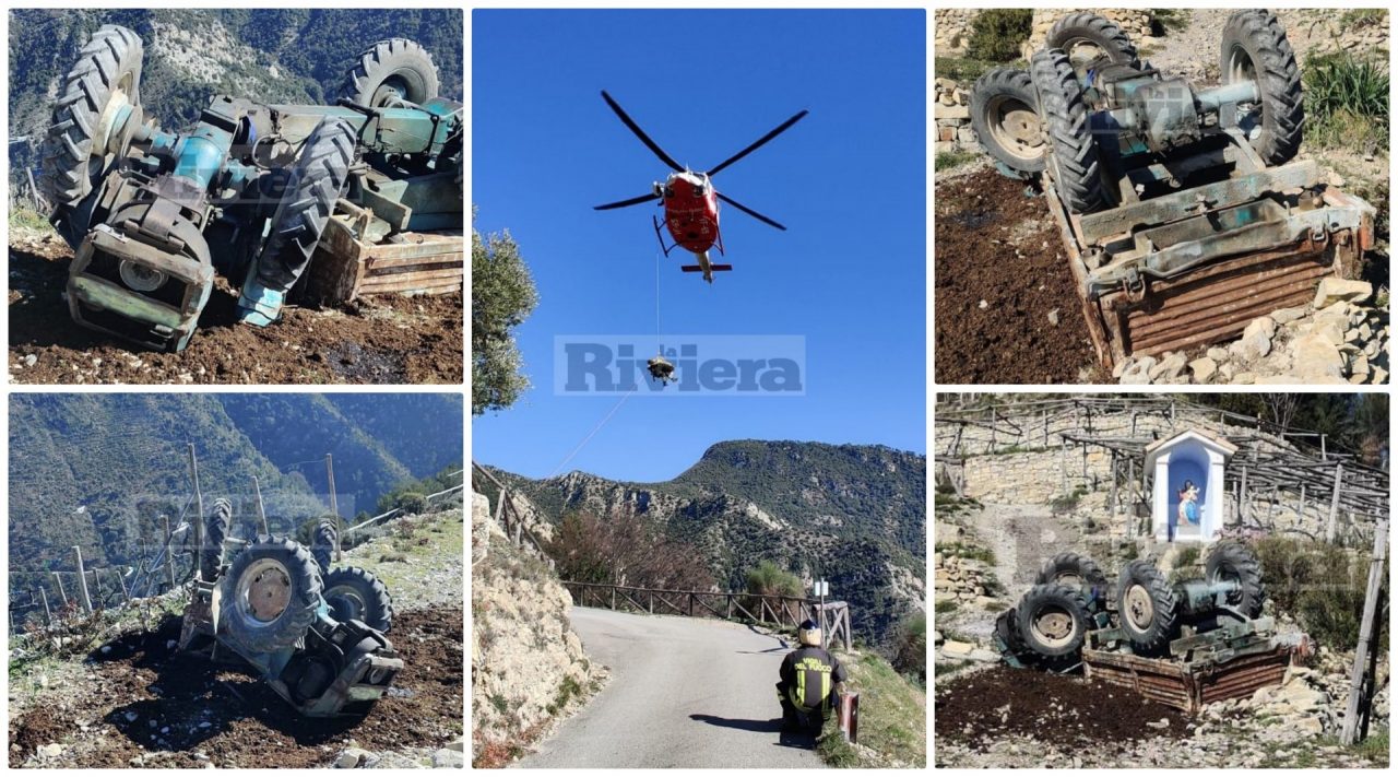 Si ribalta col trattore in campagna: grave in elicottero al Santa Corona