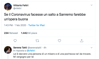 "Il coronavirus a Sanremo un'opera buona": il tweet di Feltri fa subito scandalo