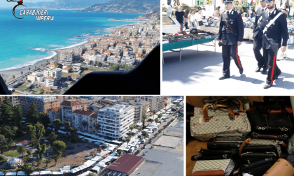 Mercato del Venerdì, si alza il volo l'elicottero dei Carabinieri: 150 articoli sequestrati