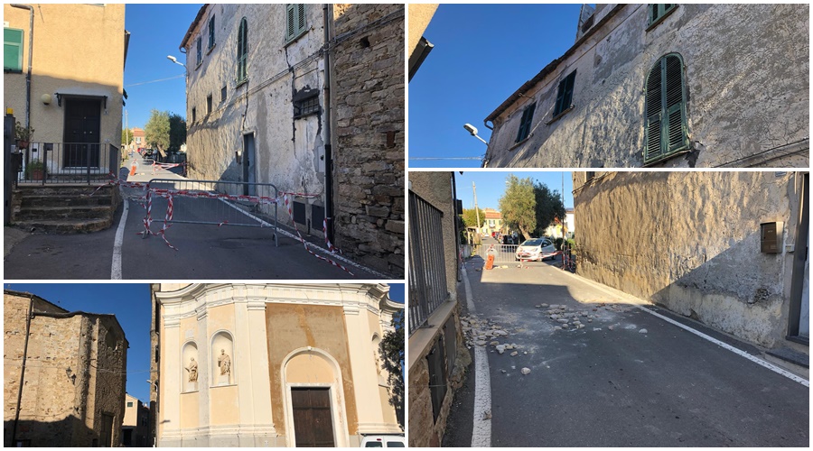 Nuovo crollo dalla chiesa di Poggi. Strada chiusa e frazione divisa in due