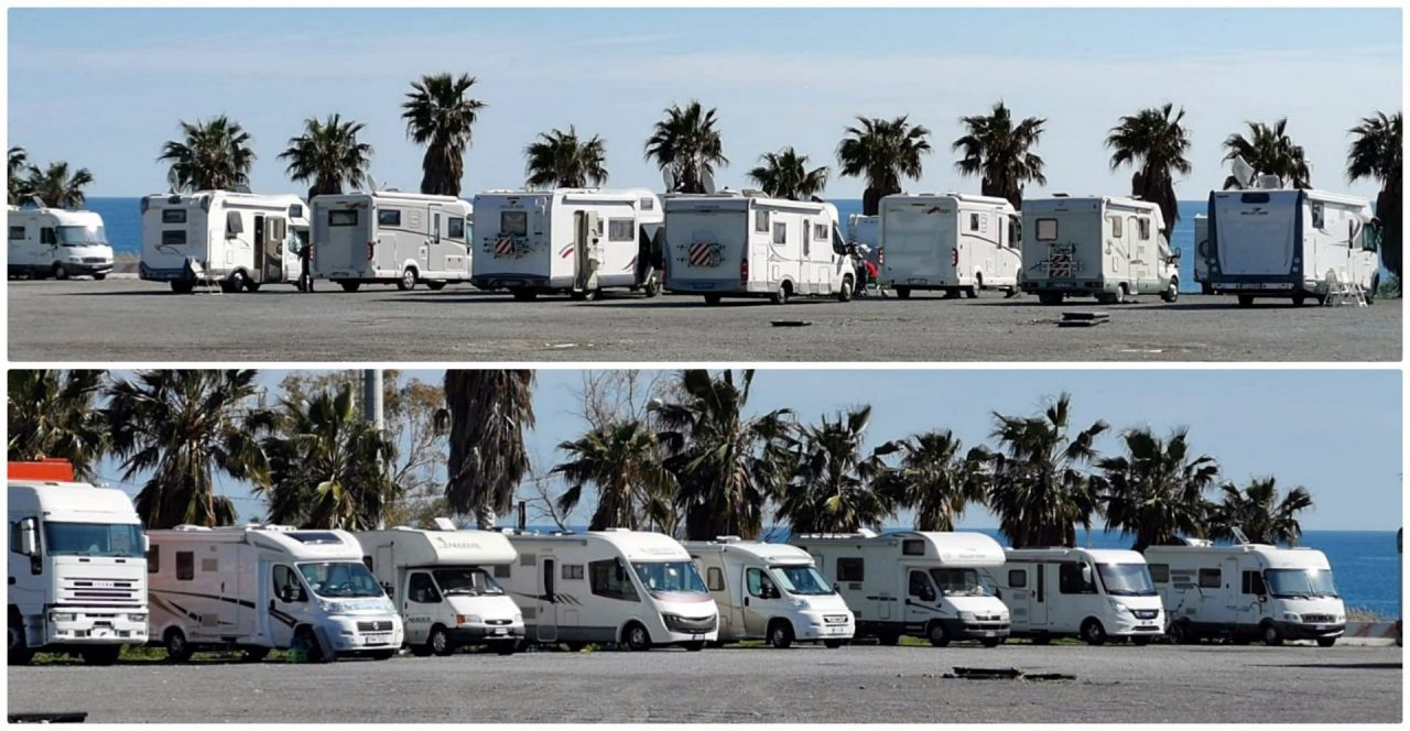 Tanti camper a Pian di Poma di Sanremo, ma quasi nessuno da “zona rossa”