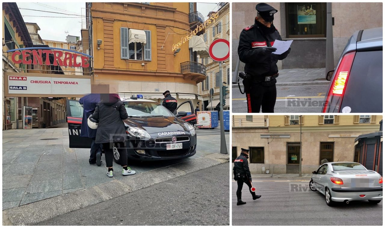 Autocertificazioni e spostamenti: controlli dei carabinieri a Sanremo