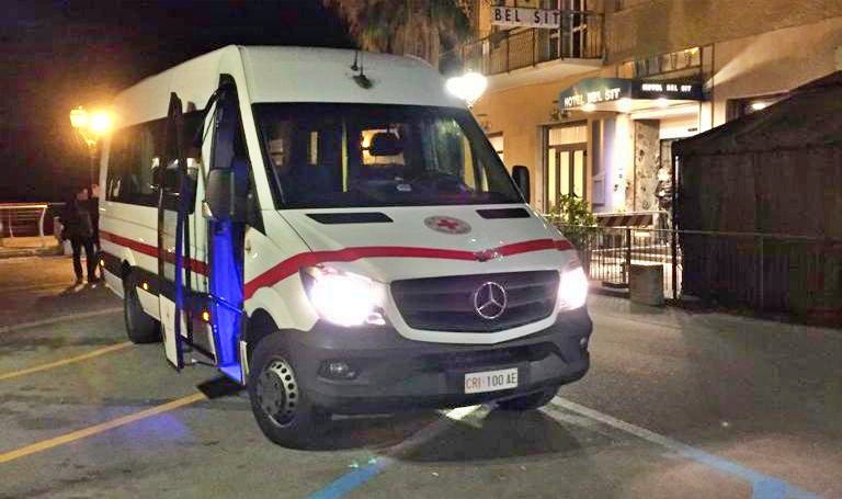 Coronavirus in hotel: alle 18 partono i pullman Cri da Alassio e Laigueglia