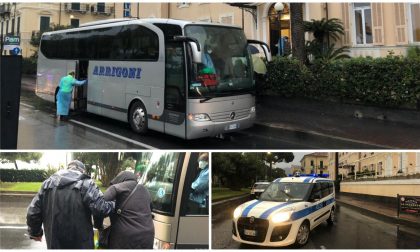 Coronavirus a Diano: partito il trasferimento dei 48 turisti bergamaschi