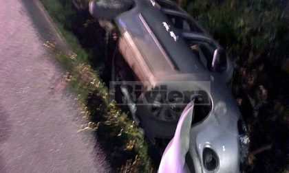 Elettricista finisce nel dirupo con l'auto a Ventimiglia. Video