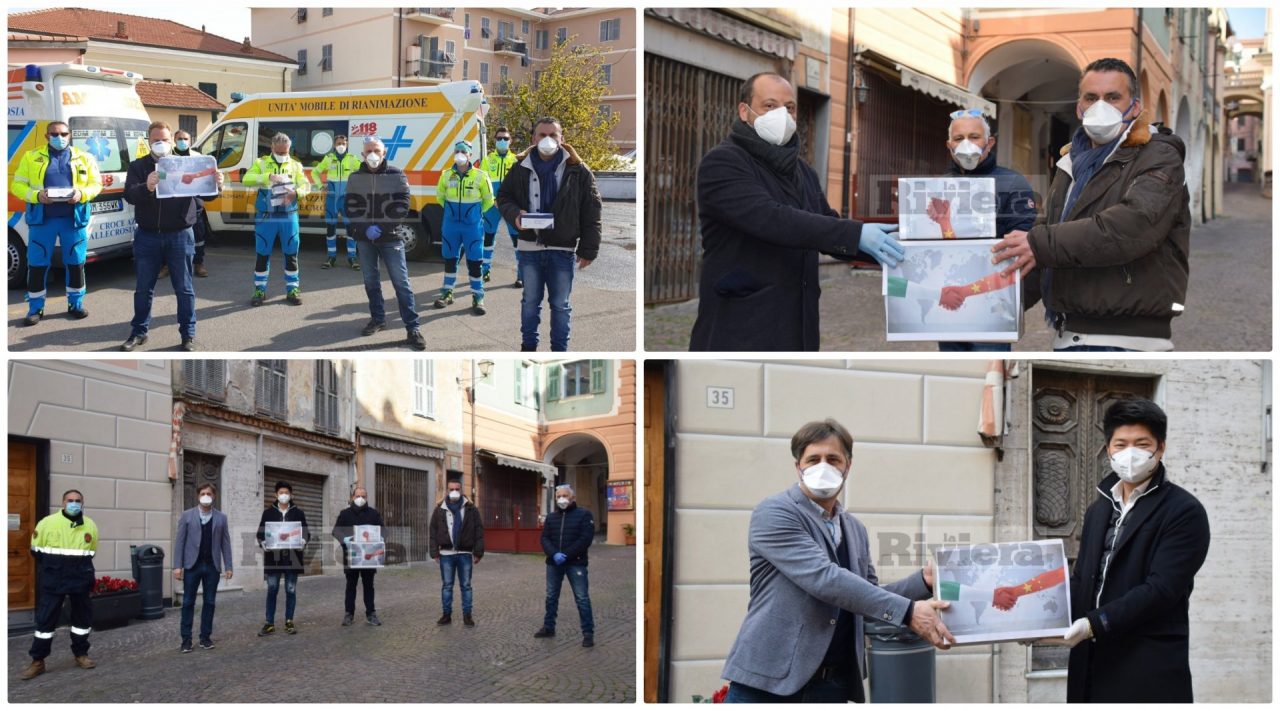 Comunità cinese dona 2.000 mascherine al Comune di Camporosso. Video e foto