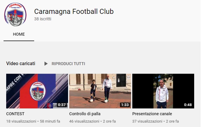 Il coronavirus non frena la passione dei calcaitori del Caramagna: dalla società lezioni e giochi via youtube
