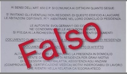Falso volantino con logo della Repubblica Italiana invita a lasciare le abitazioni, allarme della Polizia di Stato
