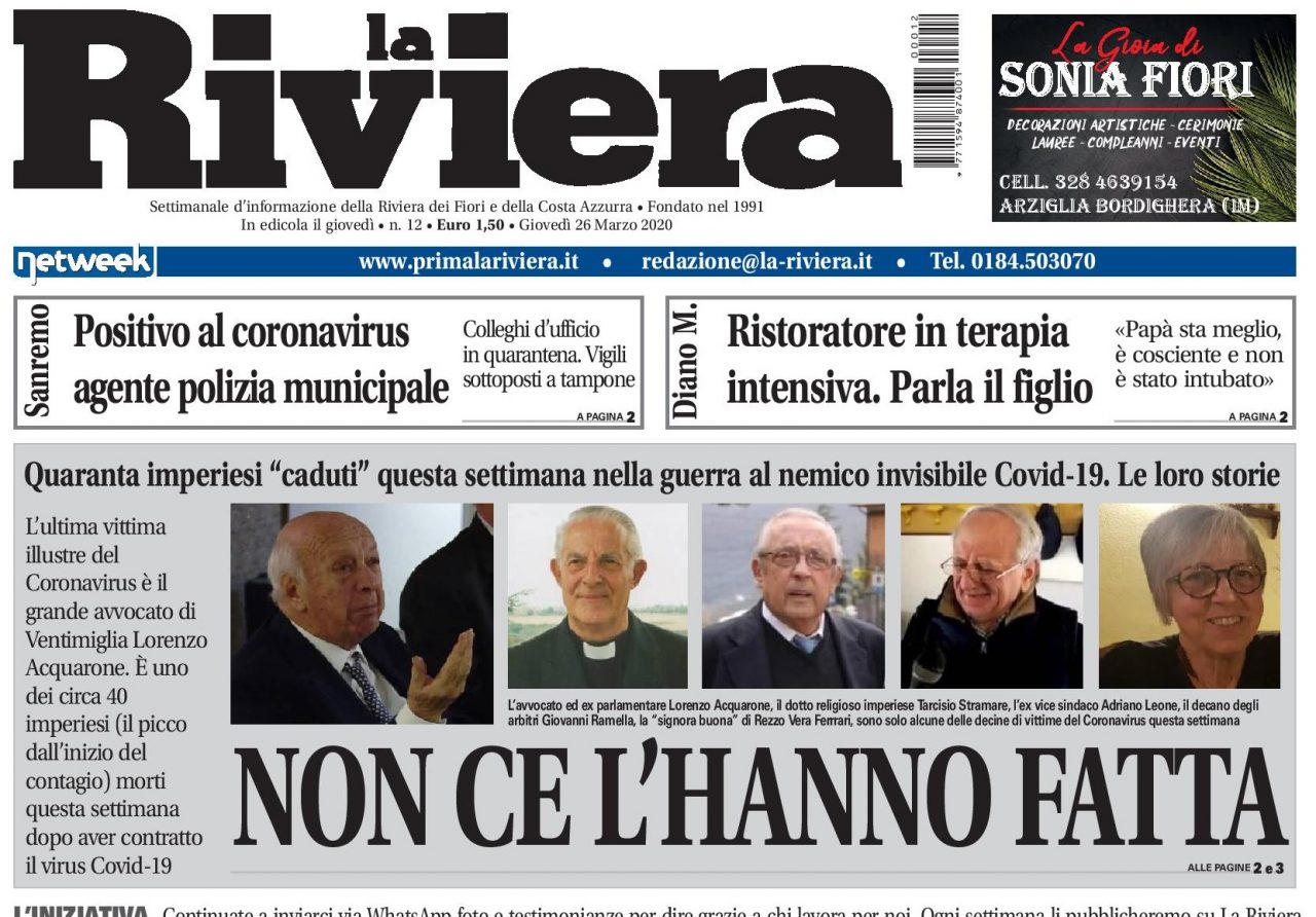 Quaranta persone uccise dal covid19 nella nostra provincia in una settimana – Le loro storie