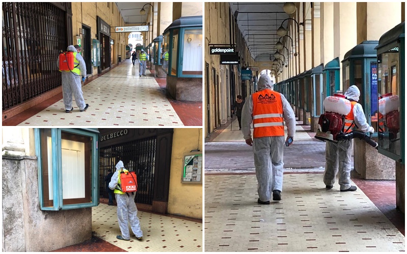 Sanificazione delle strade nel centro di Imperia