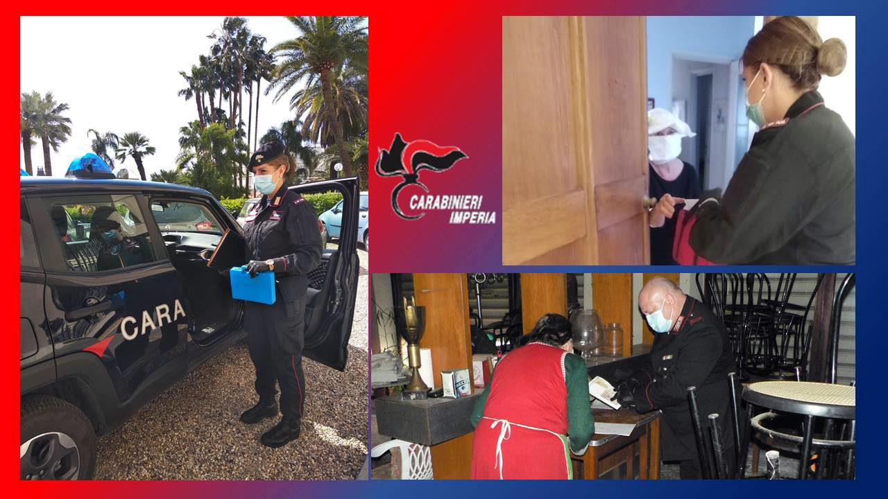Carabinieri in prima linea consegnano farmaci e pensioni a domicilio