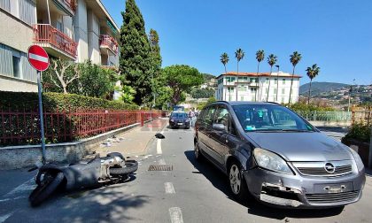 Il Coronavirus non ferma gli incidenti: scontro auto e scooter a Bordighera