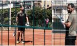 Il tennista Fabio Fognini si allena ad Arma di Taggia