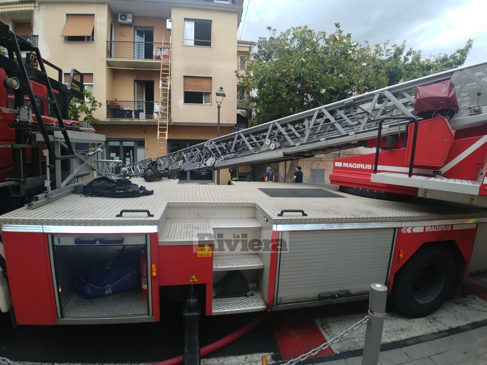 Incendio Taggia piazza Spinola appartamento palazzina 1