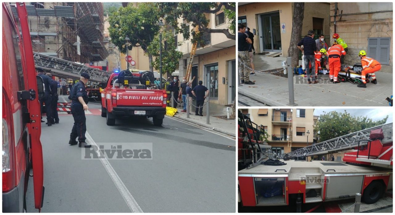 Incendio palazzina Taggia:  11 feriti e intossicati, due molto gravi. Foto e Video