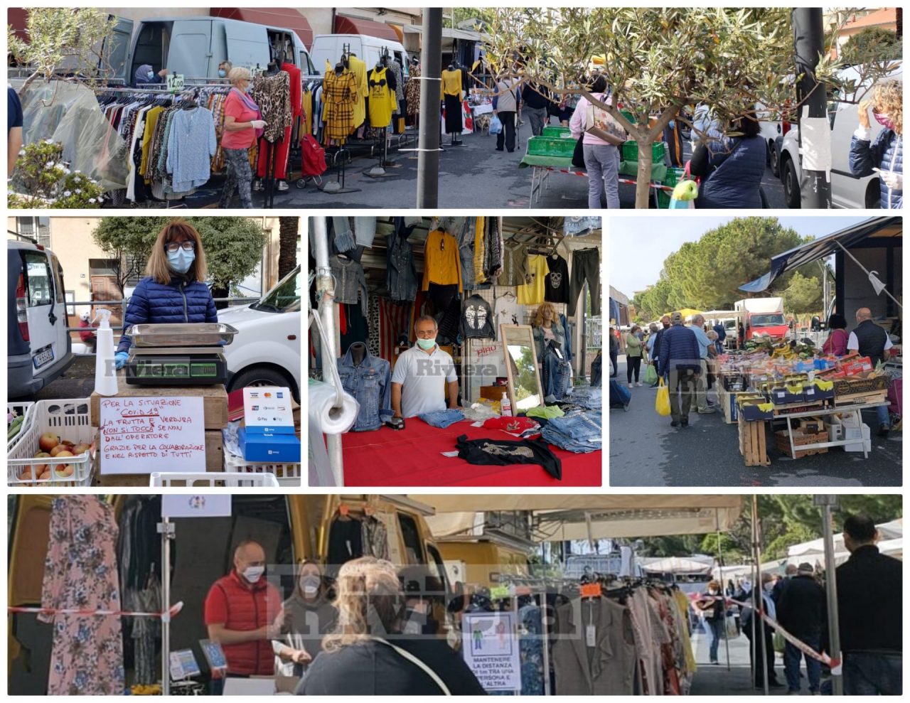 Riapre il mercato di Vallecrosia: c’è speranza e voglia di tornare alla normalità. Foto