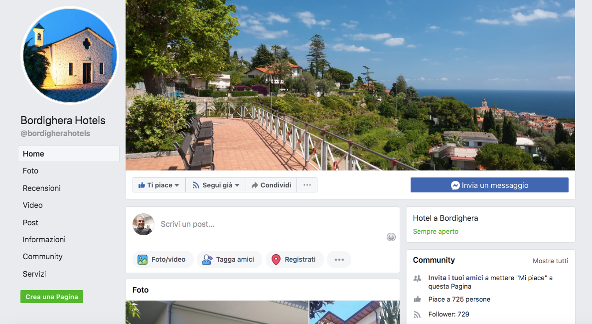 Gli hotel di Bordighera si uniscono e creano una pagina Facebook per la ripresa