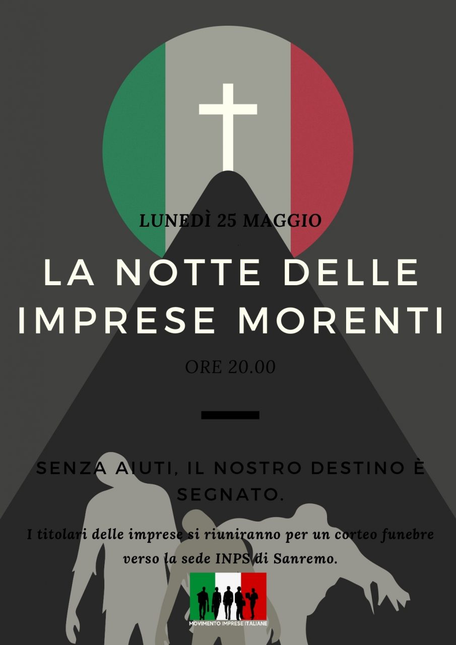 Corteo funebre per la città del Movimento Imprese Italiane