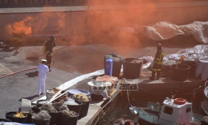 Esercitazione antincendio al porto di Bordighera