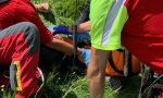 Grave motociclista caduto in montagna, soccorso dall'elicottero. Video