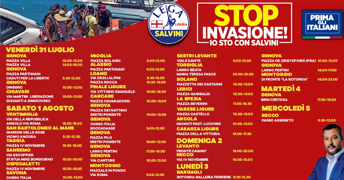 Gazebo Lega #stopinvasione #iostoconSalvini