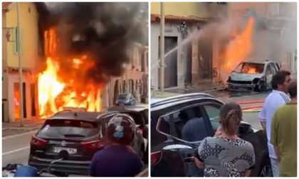 Vasto incendio alle porte di Montecarlo, bruciano auto e palazzina. 2 Video