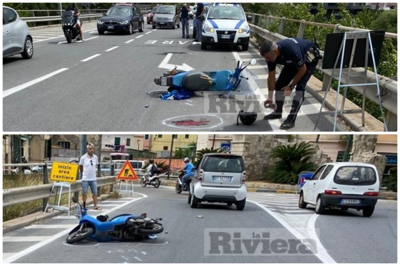 Schianto con lo scooter a Ventimiglia: grave un uomo, in elicottero al Santa Corona. Video