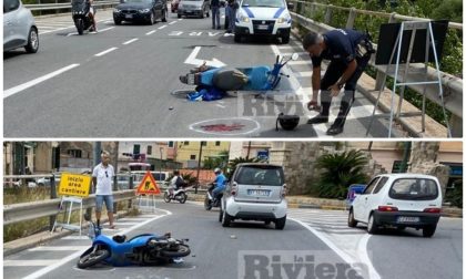 Schianto con lo scooter a Ventimiglia: grave un uomo, in elicottero al Santa Corona. Video