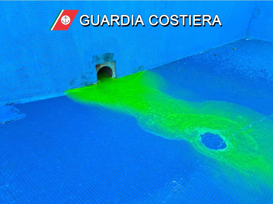 Piscina scarico in mare Sanremo Guardia Costiera